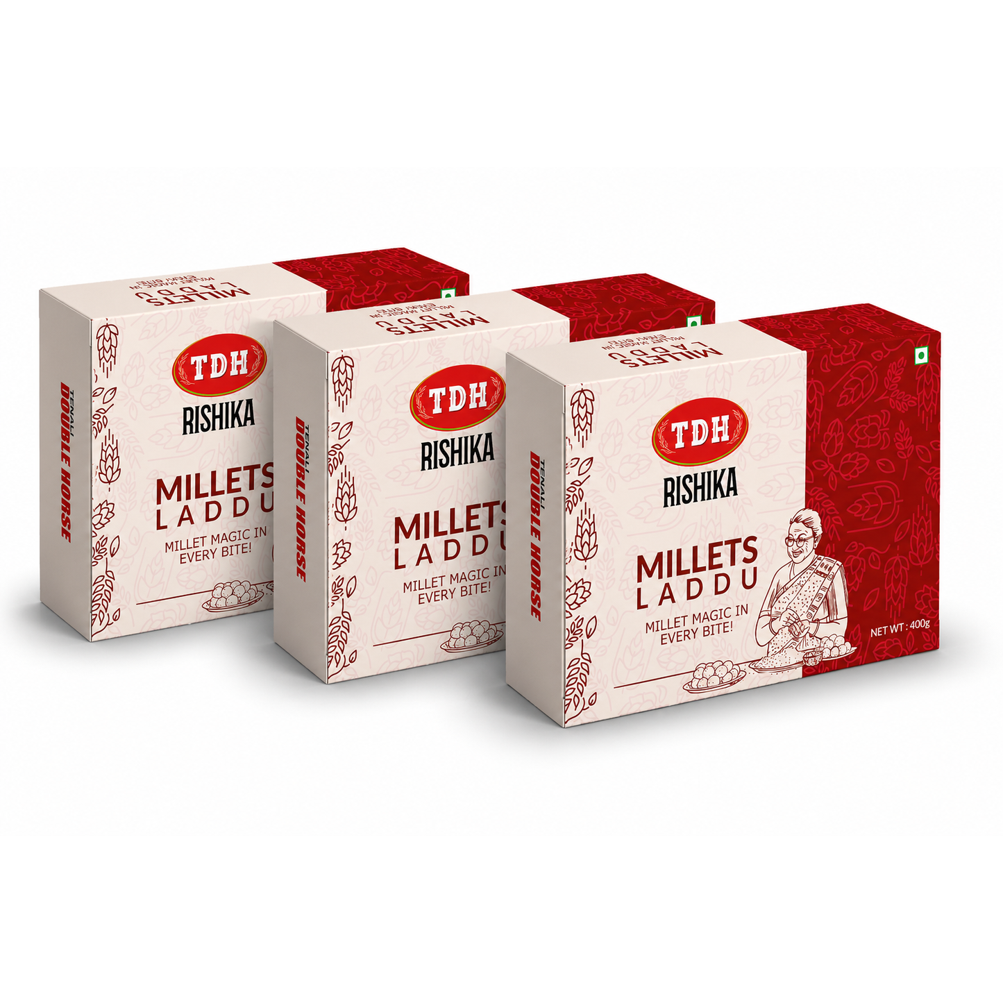 TDH Rishika millet laddu 400g packof3